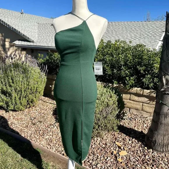 Hello Molly Outta Cash Midi Dress Dark Forest Green Size 4 Small NWT w tiny flaw - Picture 2 of 9